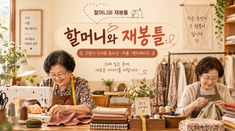 [고양시 옷수선] 버리기 아까운 옷, 다시 입게 해드려요｜식사동 할머니와재봉틀